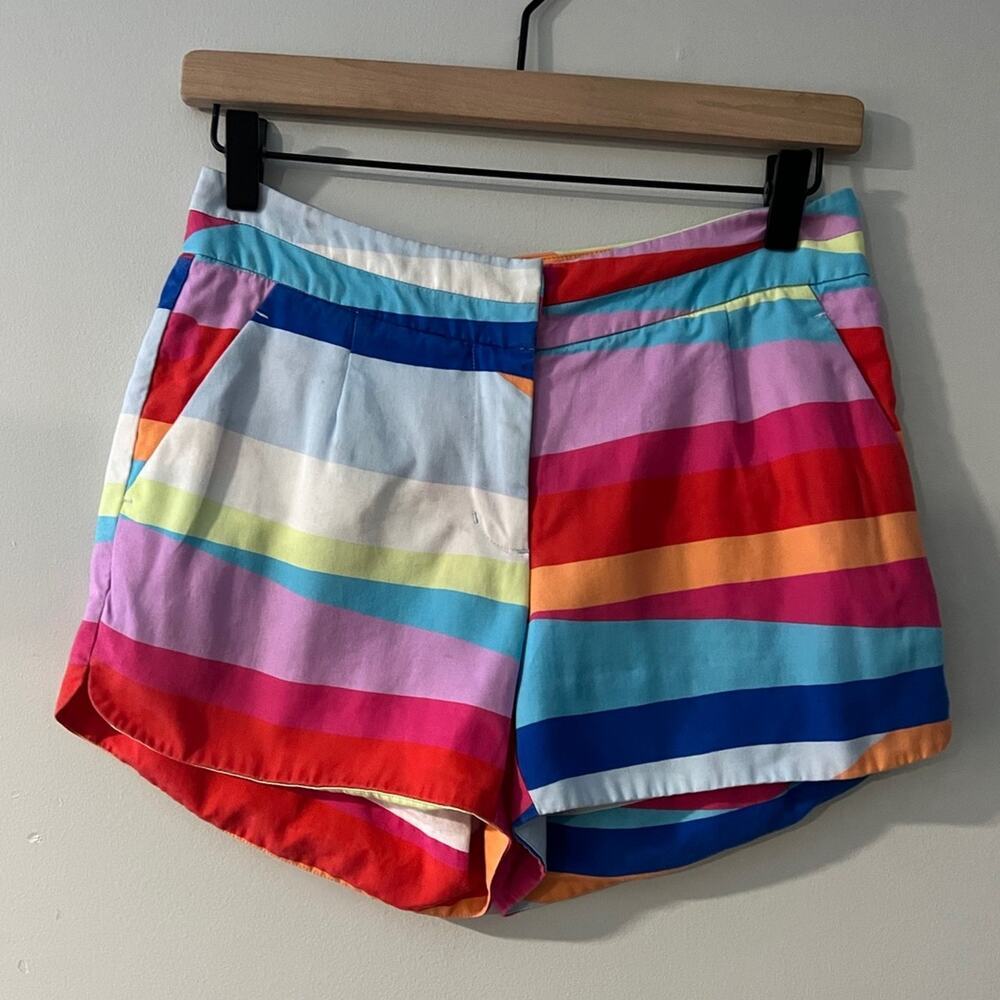 Crosby by mollie burch bright stripe flat front shorts size 2 - Picture 2 of 8